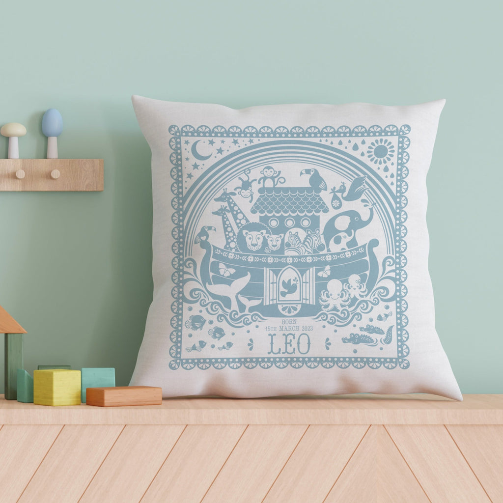 Personalised Christening Noah's Ark Cushion