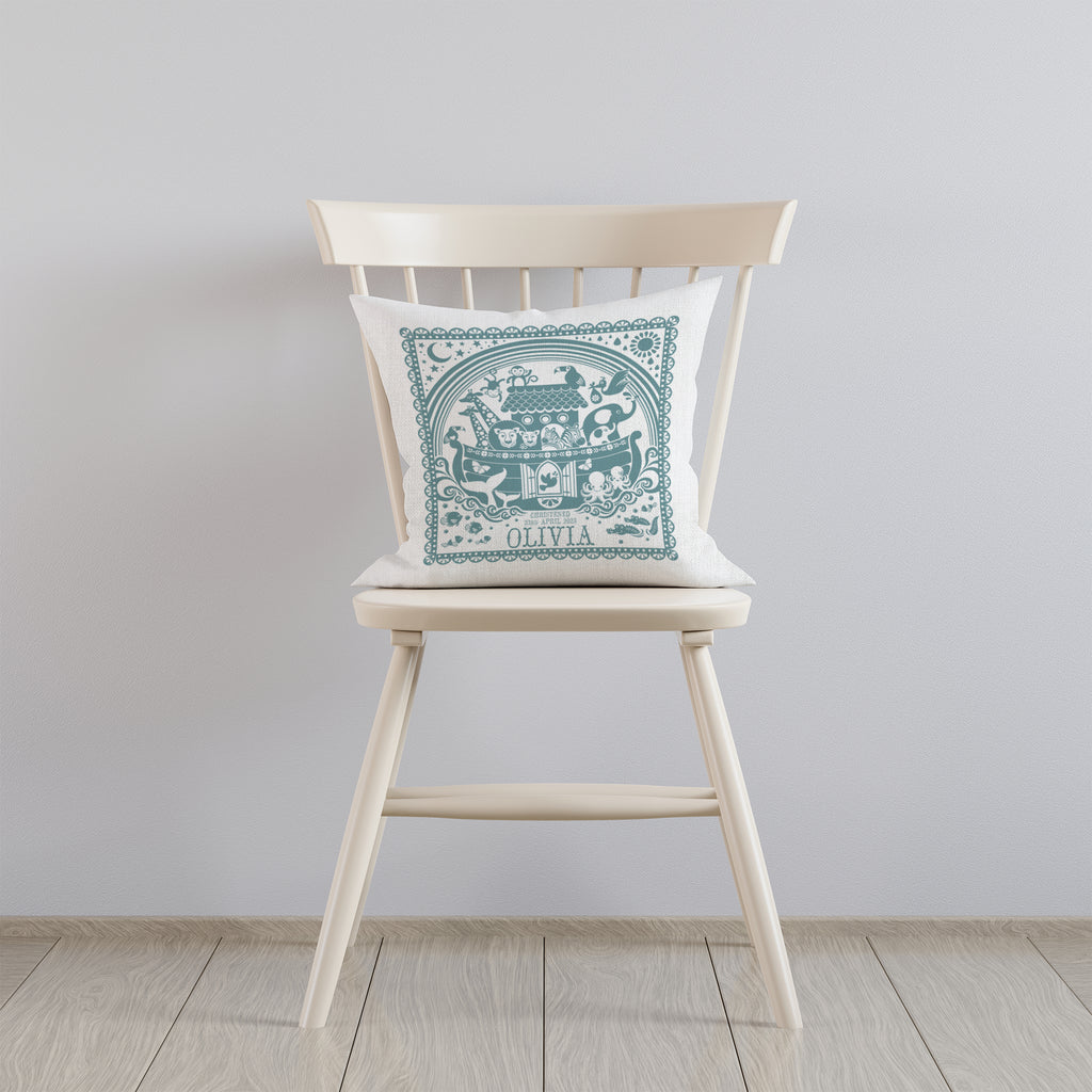 Personalised Christening Noah's Ark Cushion