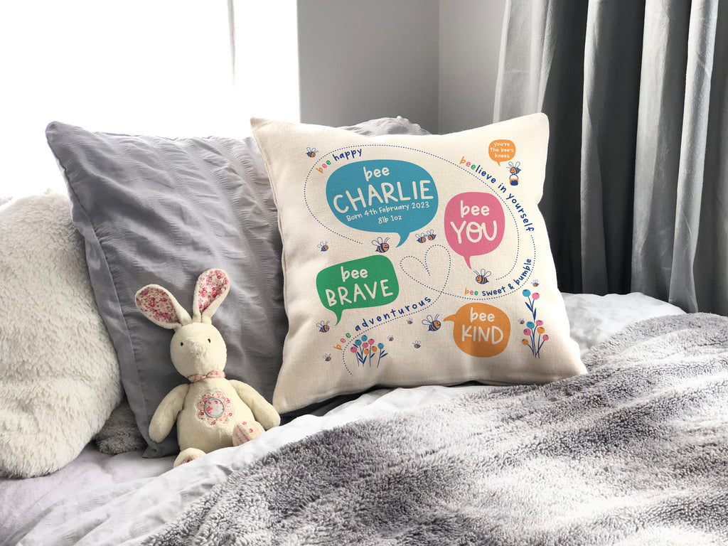 Personalised 'Bee You' Children's Affirmation Cushion