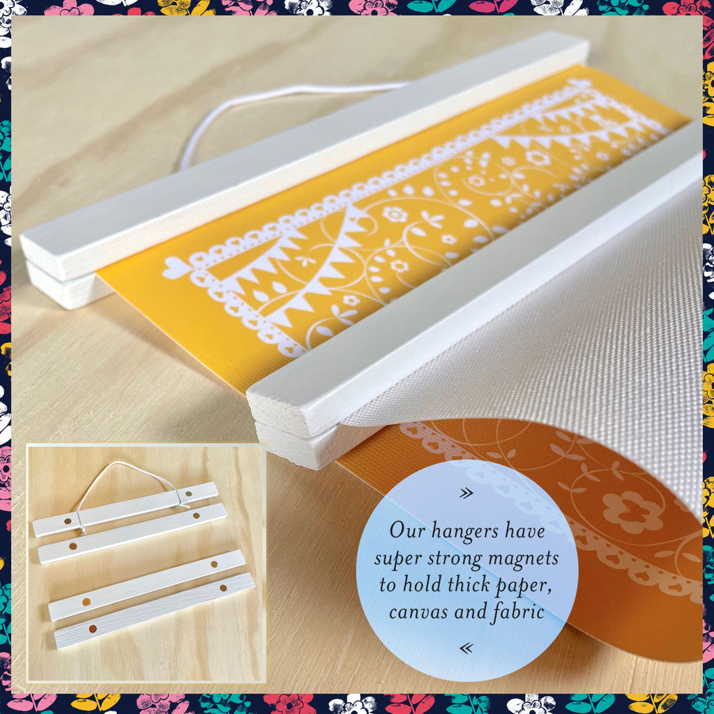 Magnetic White Wooden Poster Hanger, To Fit A4 Picture
