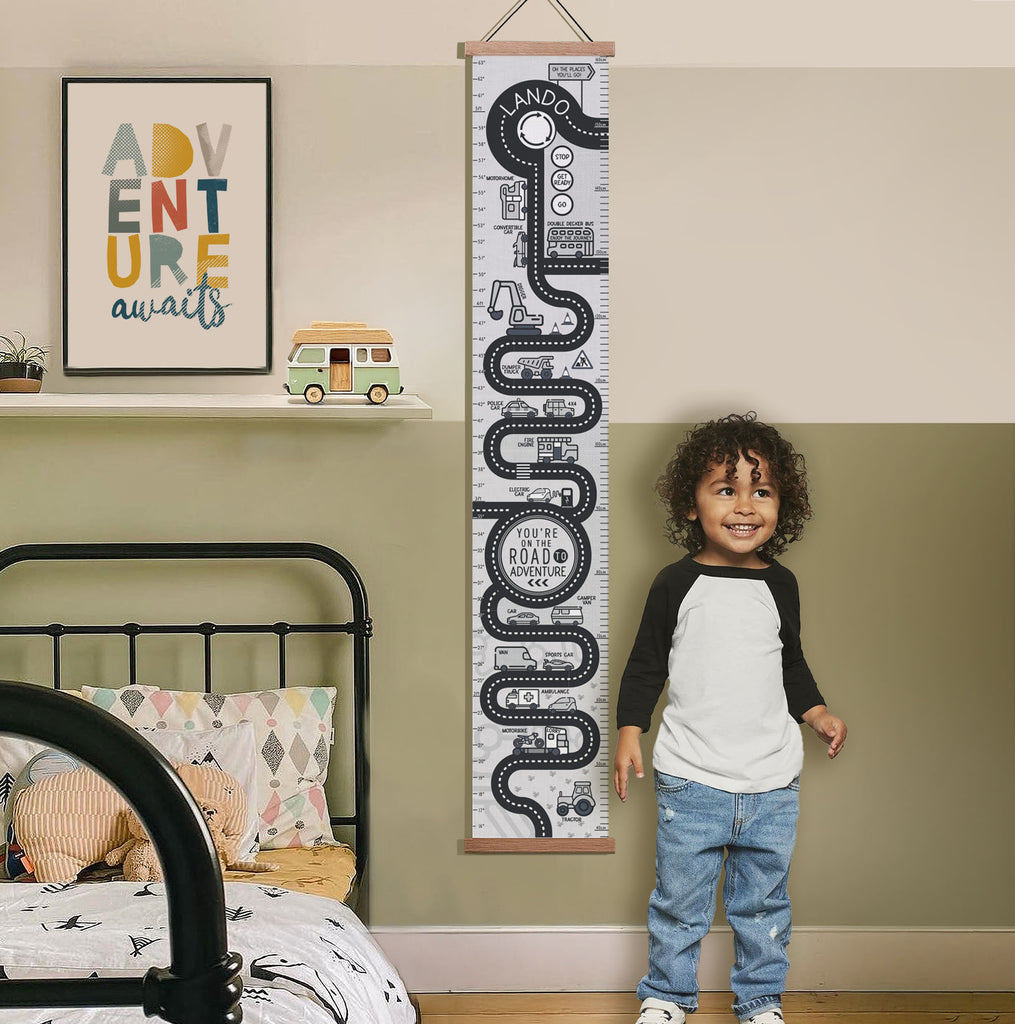 Personalised Transport Road Map Canvas Height Chart