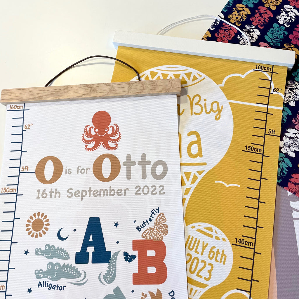 White painted or Oak hangers for height chart