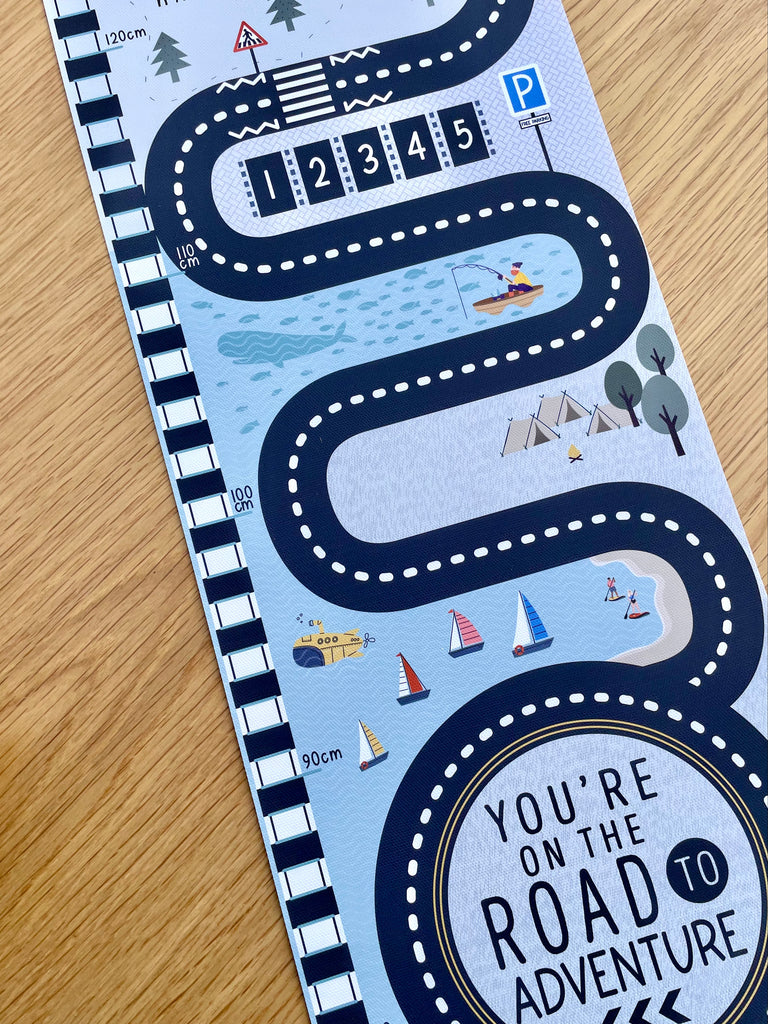 Personalised Adventure Road Map Canvas Height Chart