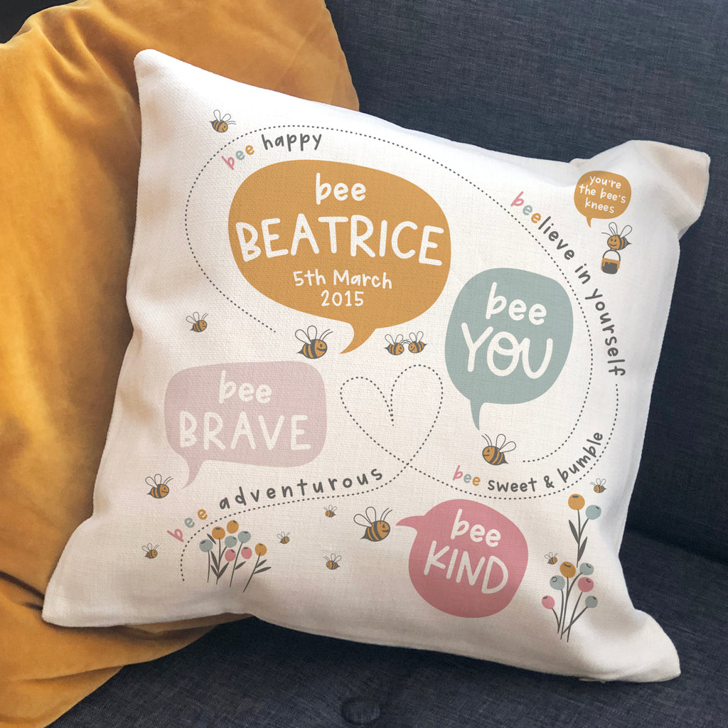 Personalised 'Bee You' Children's Affirmation Cushion