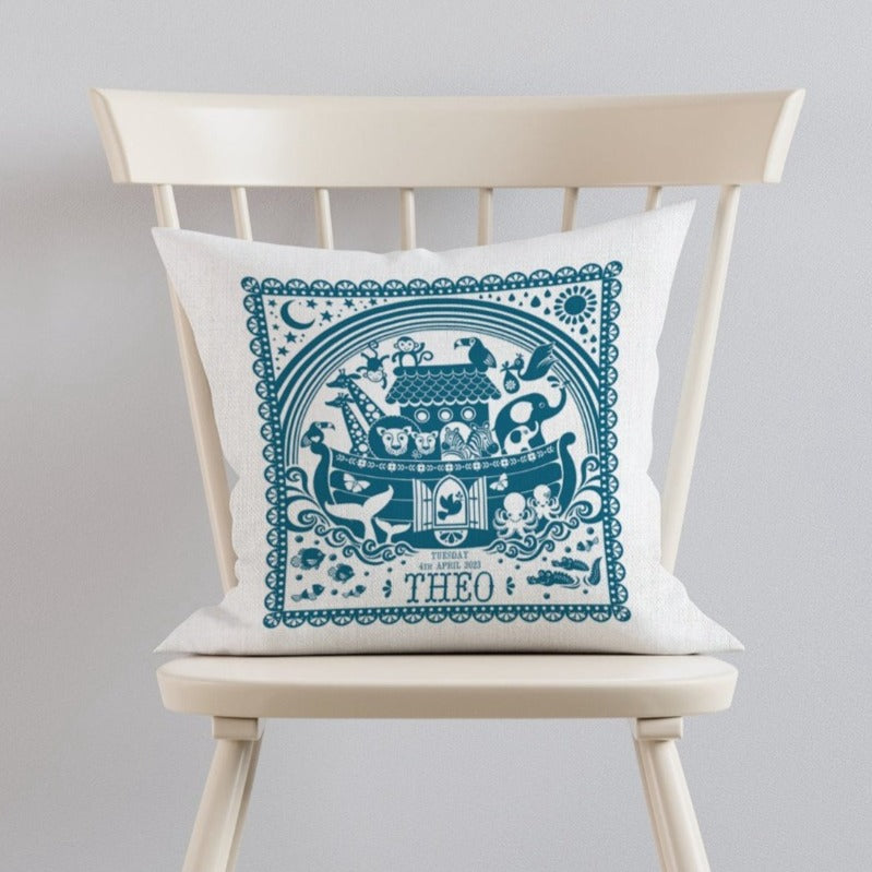 Personalised Christening Noah's Ark Cushion
