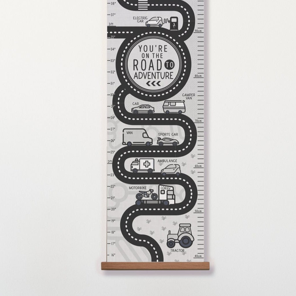 Personalised Transport Road Map Canvas Height Chart