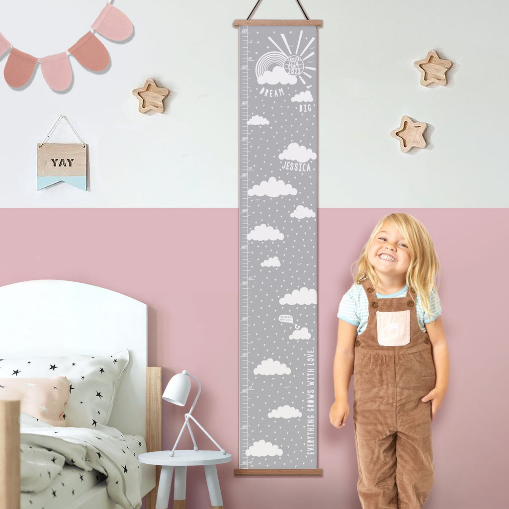 Personalised Dream Big Cloud Canvas Height Chart