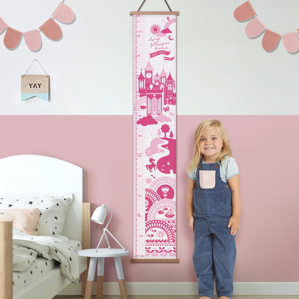 Personalised Fairytale Castle Princess Height Chart