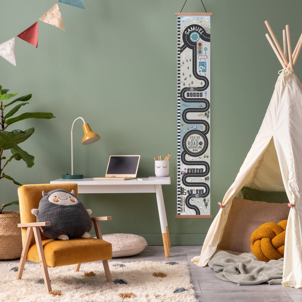 Personalised Adventure Road Map Canvas Height Chart