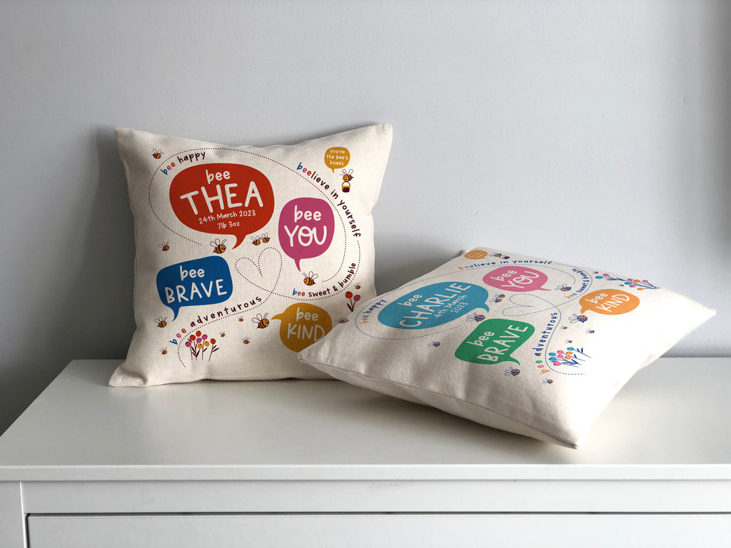 Personalised 'Bee You' Children's Affirmation Cushion