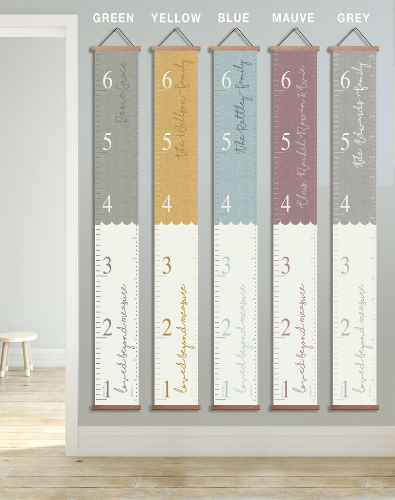 Personalised 6ft Scallop Loved Beyond Measure Canvas Height Chart