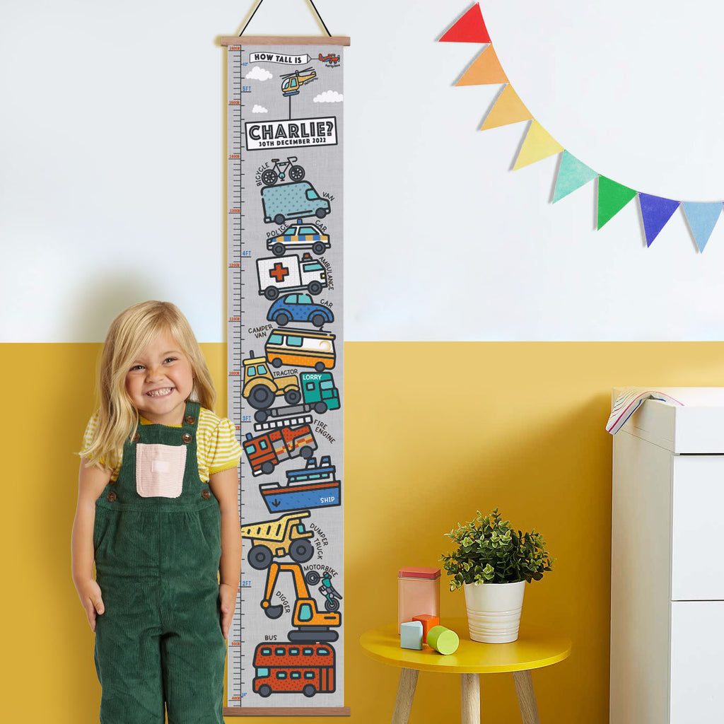 Personalised Transport Tower Canvas Height Chart