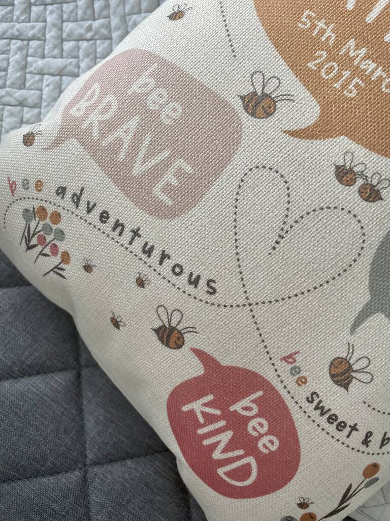 Personalised 'Bee You' Children's Affirmation Cushion