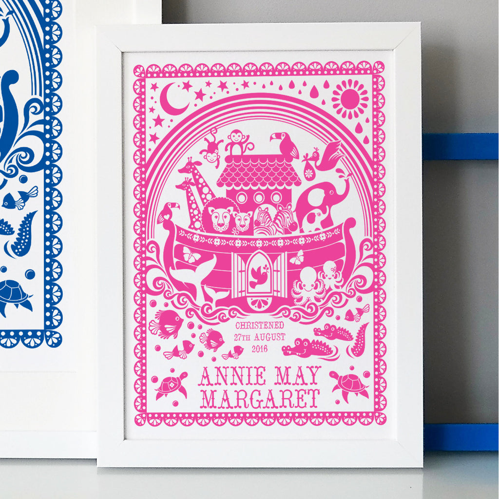 Personalised Noah's ark print
