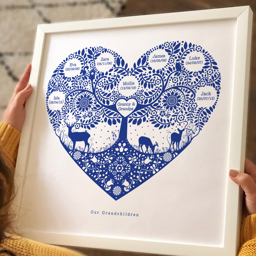 Personalised Woodland Family Tree Print