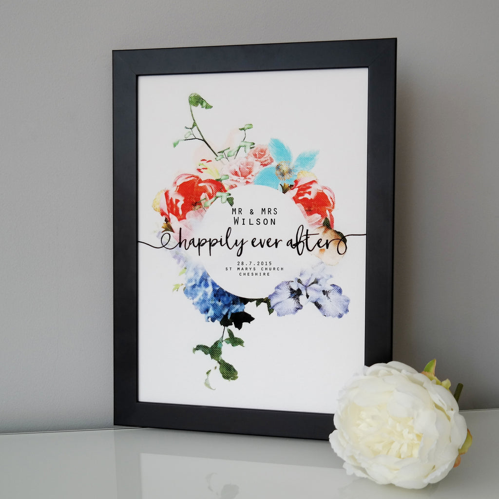 Personalised Happily Ever After Wedding or Anniversary Print