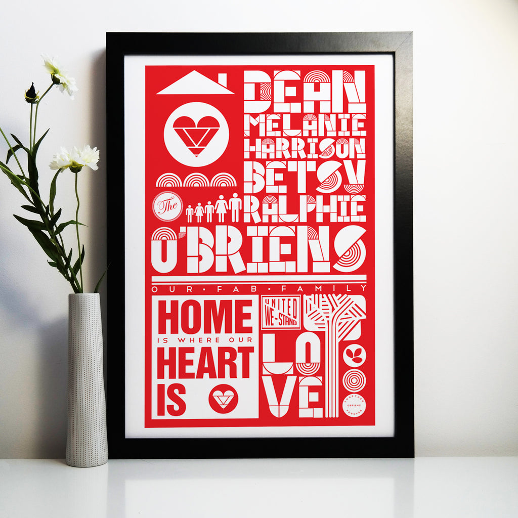 Personalised Family Names Print