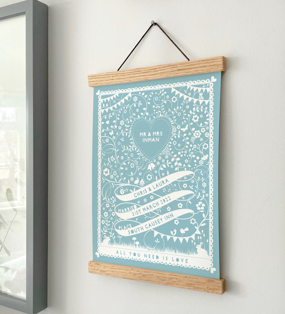 Personalised Wedding Ribbon Print