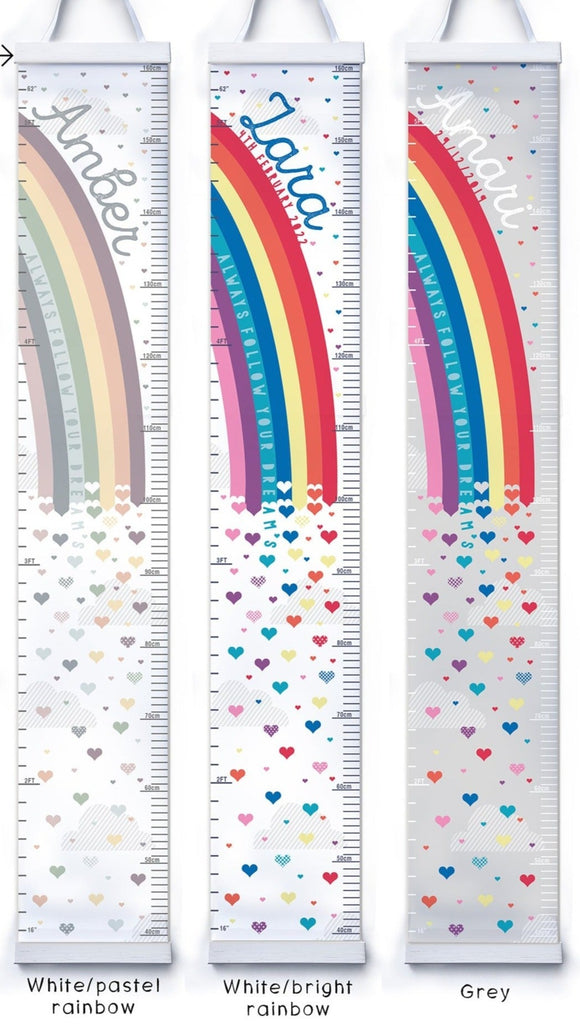 Rainbow and hearts growth chart