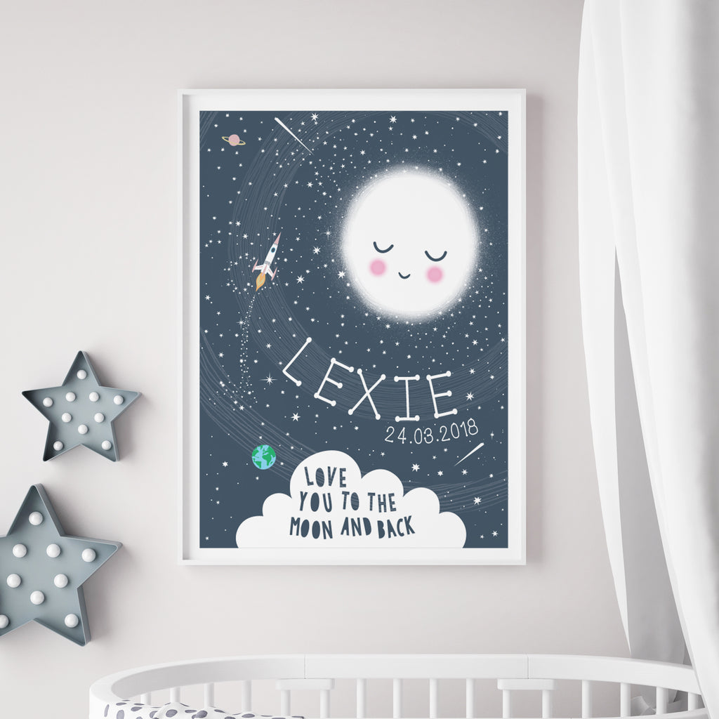 Personalised Reach For The Stars Space Print