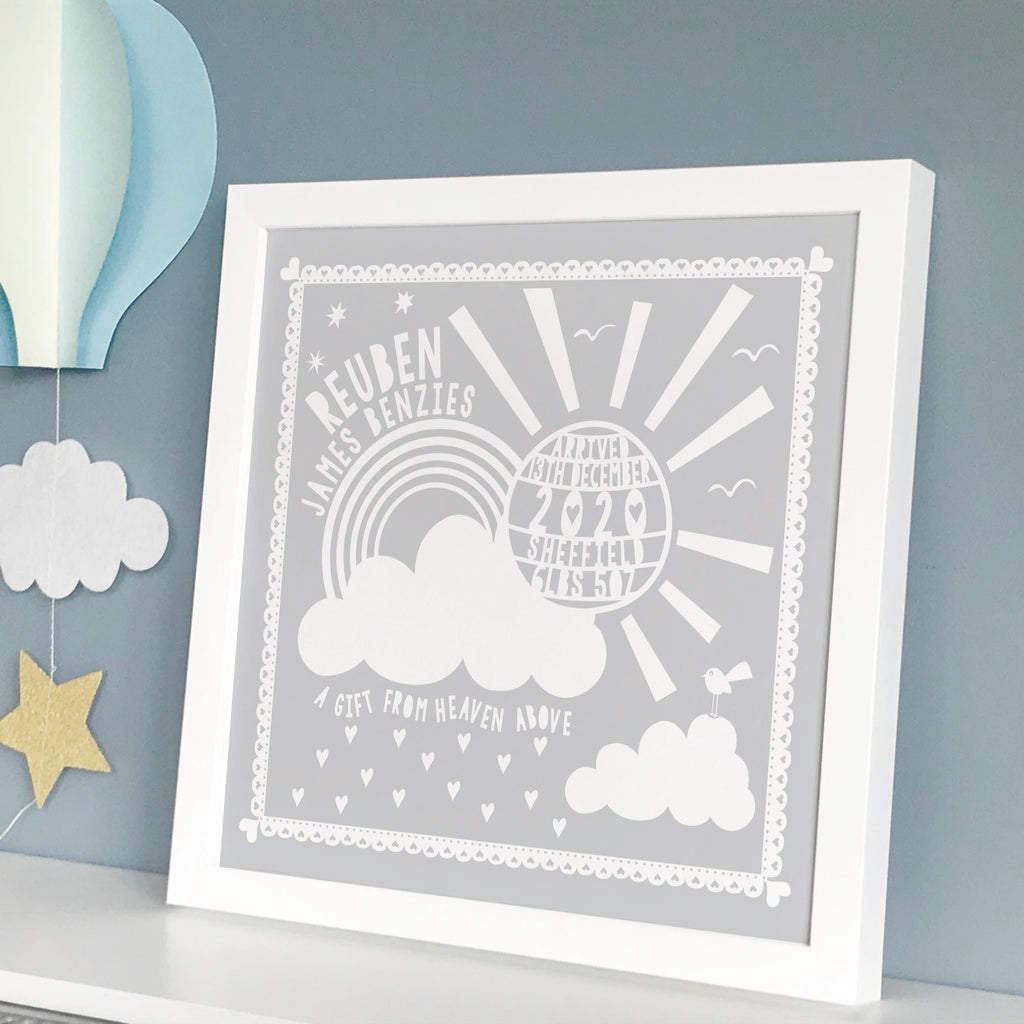 Framed New Baby Sunshine Print