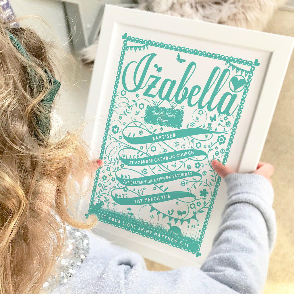 Personalised Ribbon Christening Print