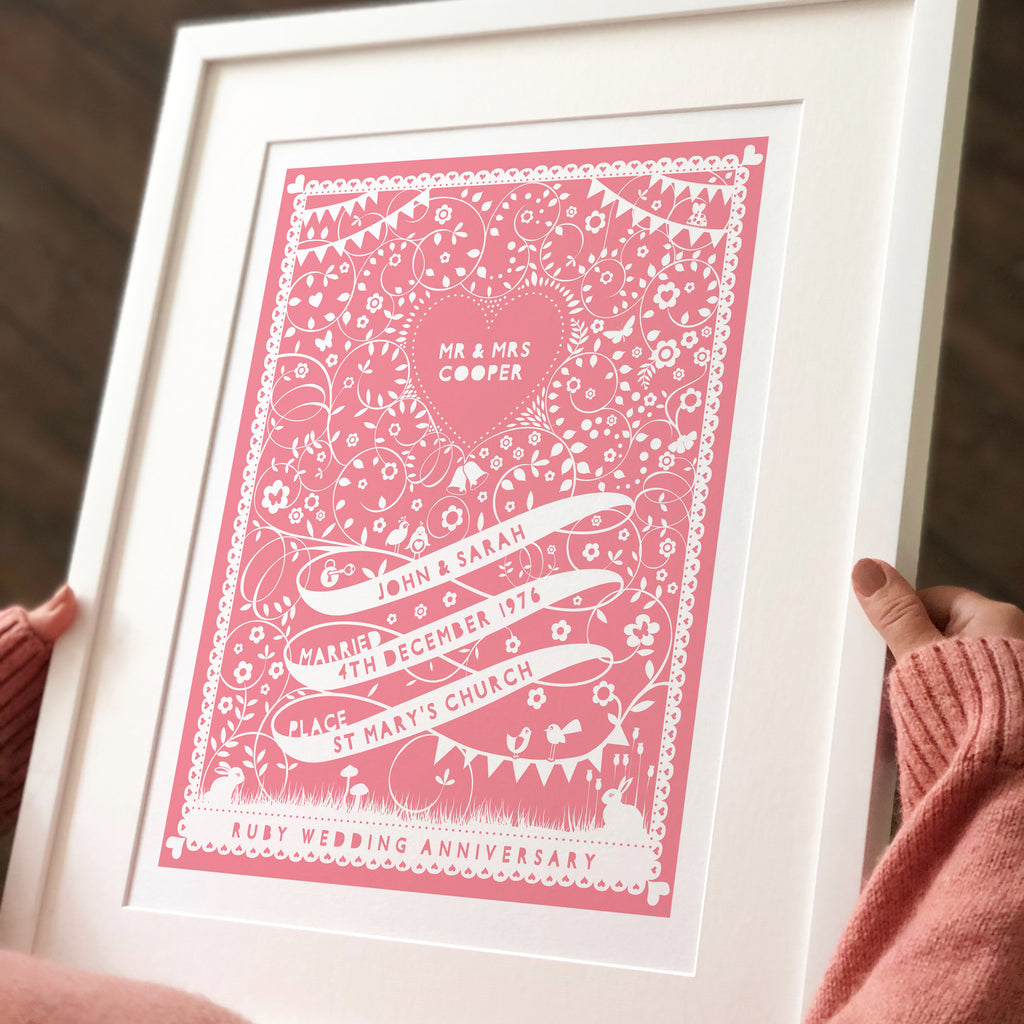 Personalised Wedding Ribbon Print