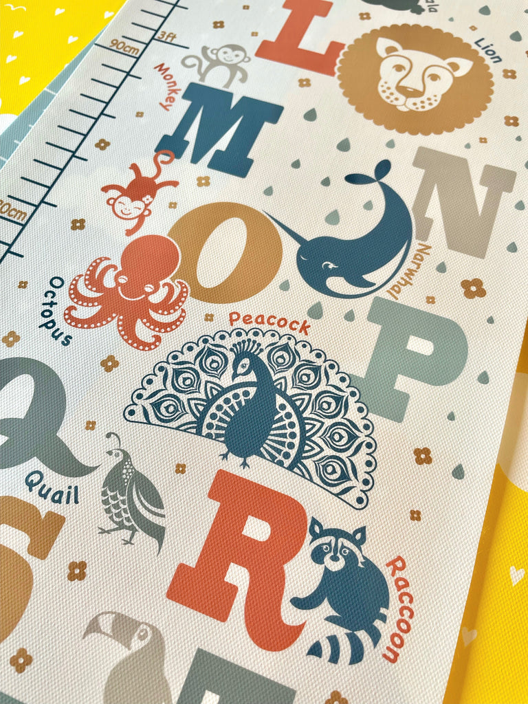 Closeup Animal Alphabet Canvas Height Chart