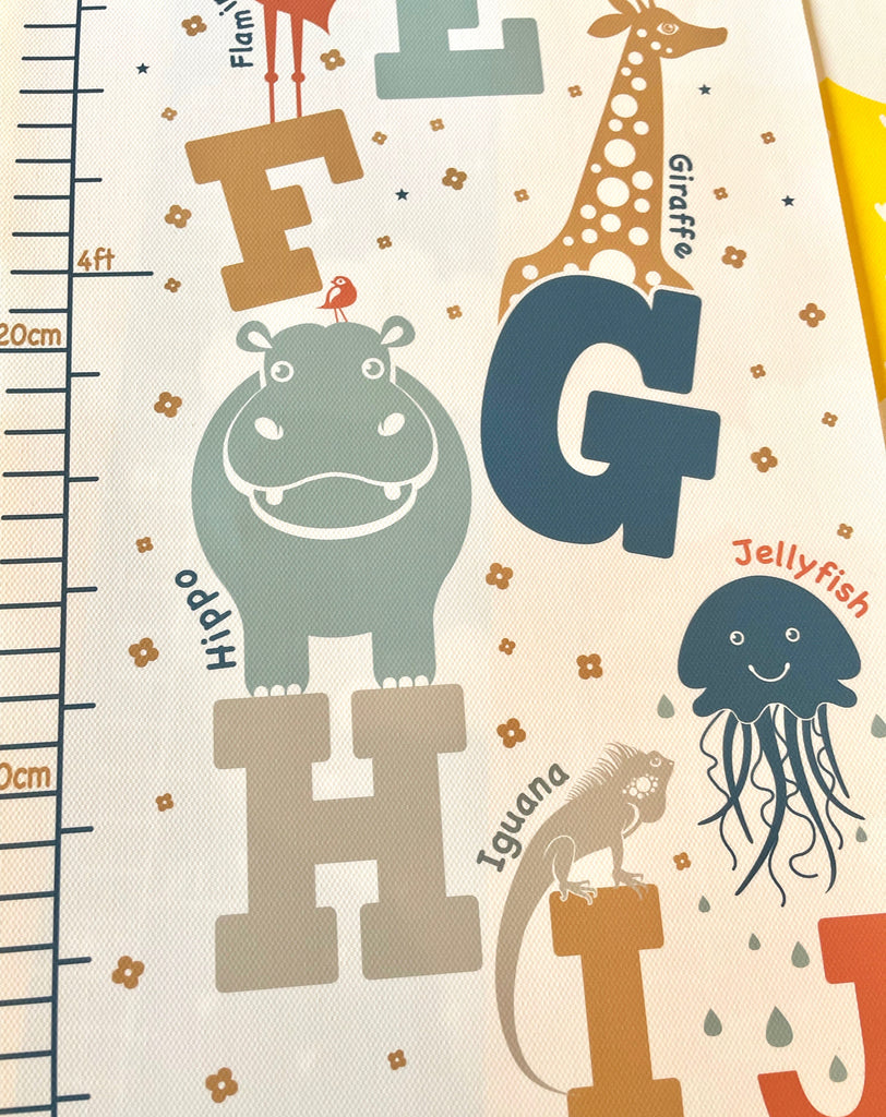 Closeup Animal Alphabet Canvas Height Chart