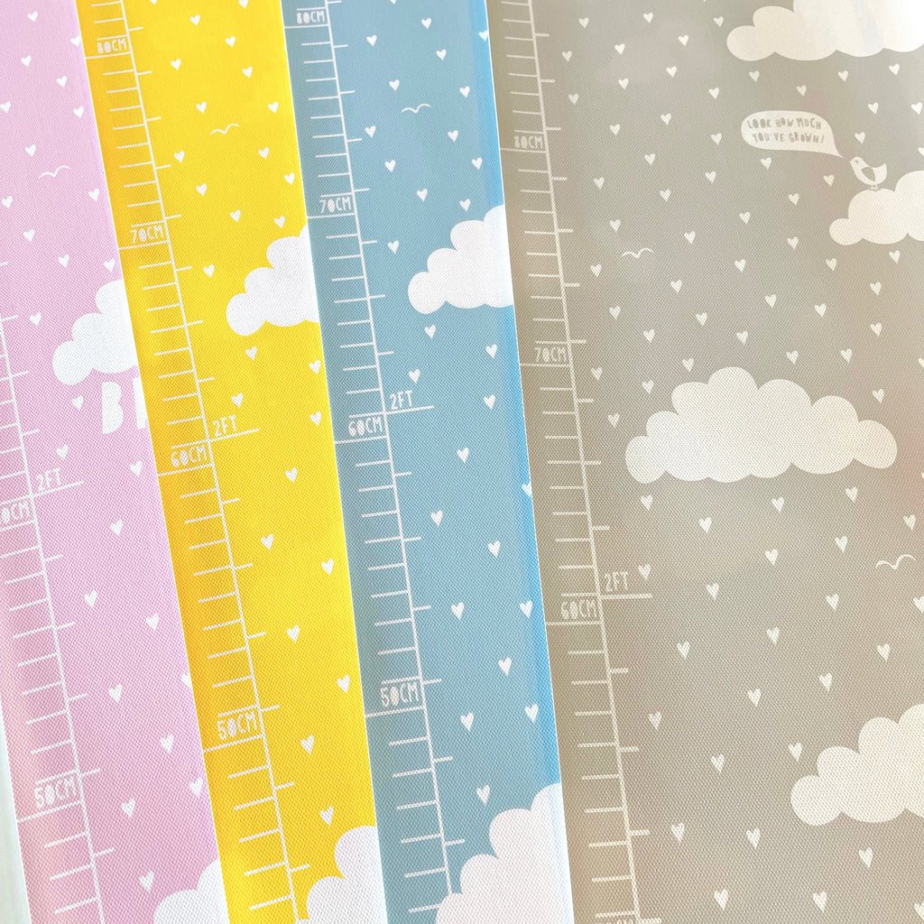 Yellow Blue Pink Grey dream big cloud height chart