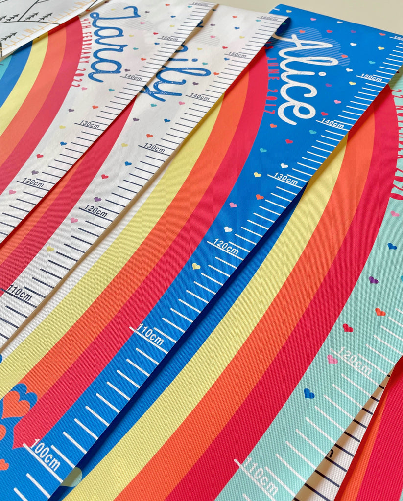 Personalised Bright Rainbow Canvas Height Chart