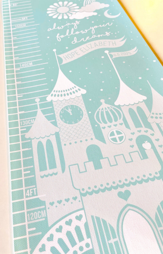 Personalised Fairytale Castle Princess Height Chart