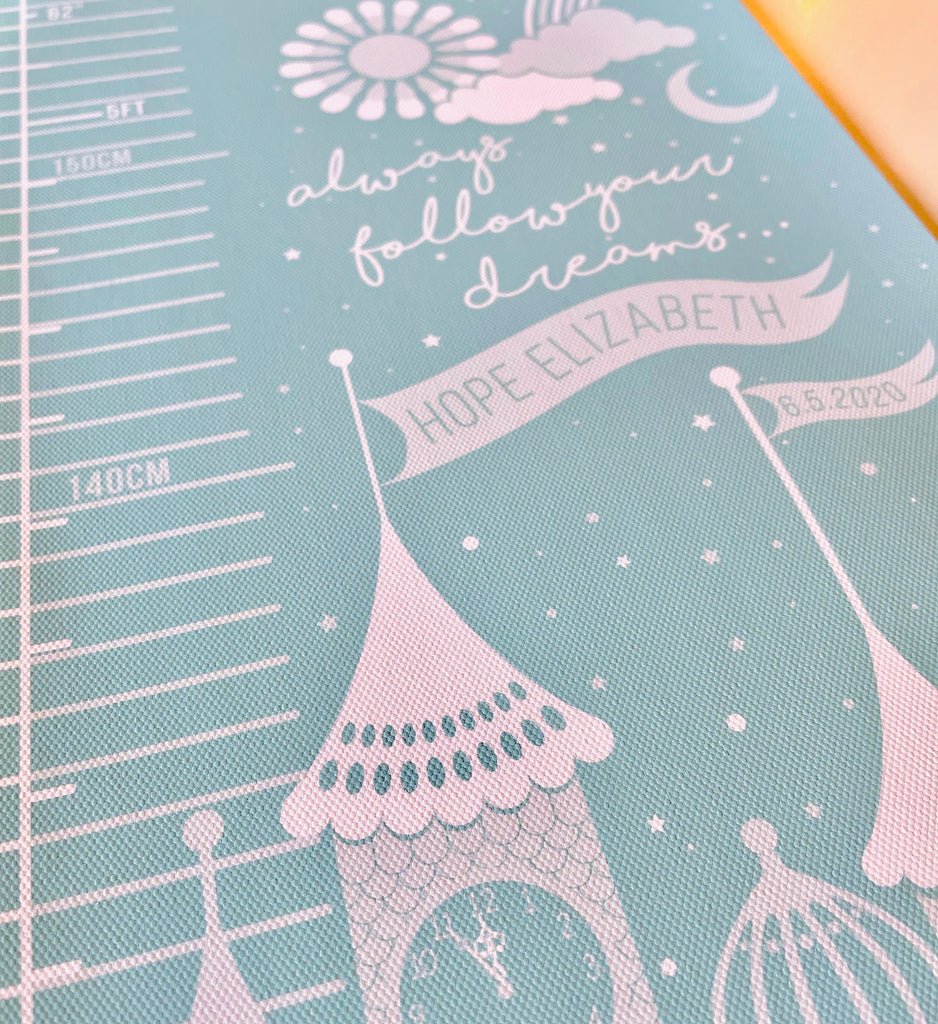 Personalised Fairytale Castle Princess Height Chart