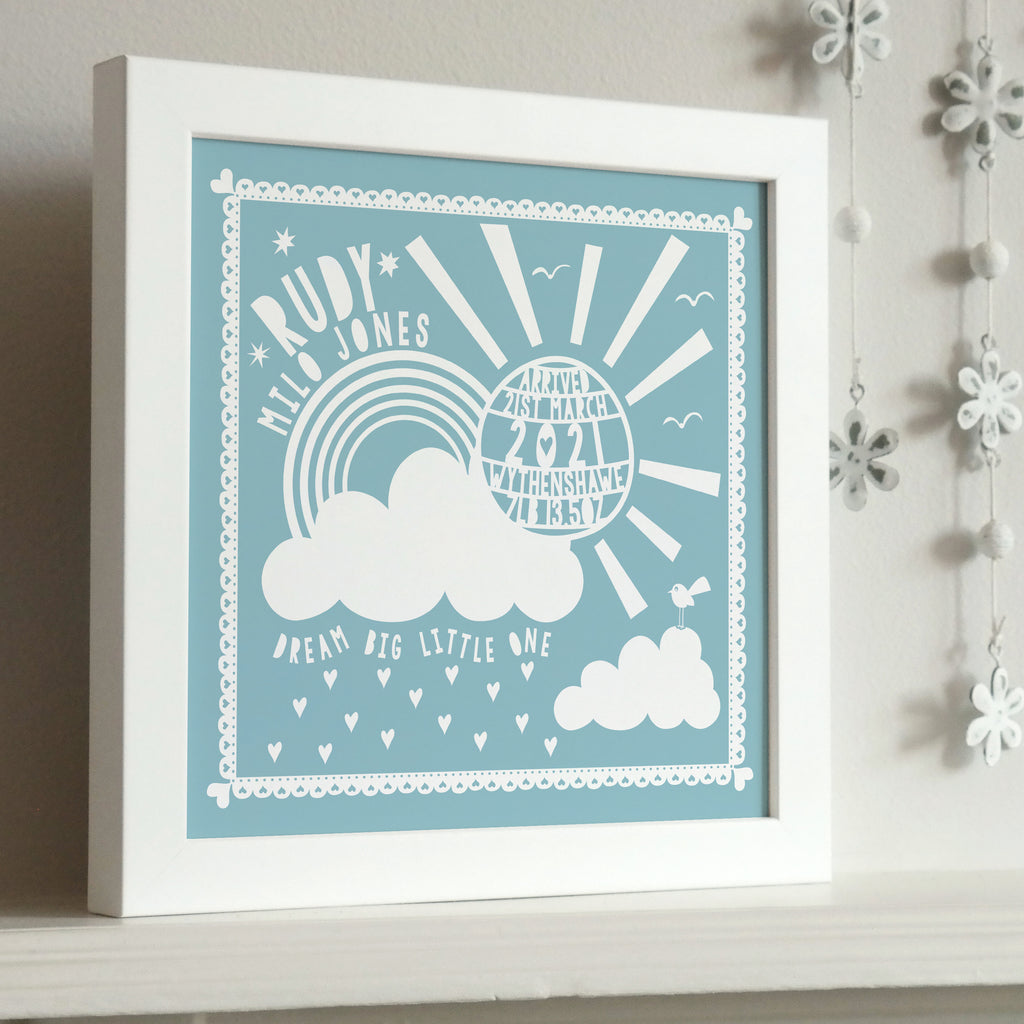 Framed New Baby Sunshine Print