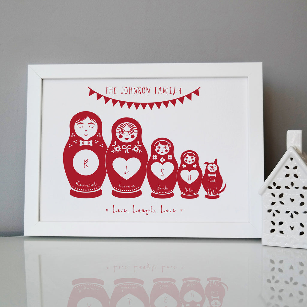 Personalised Russian Doll Family Print