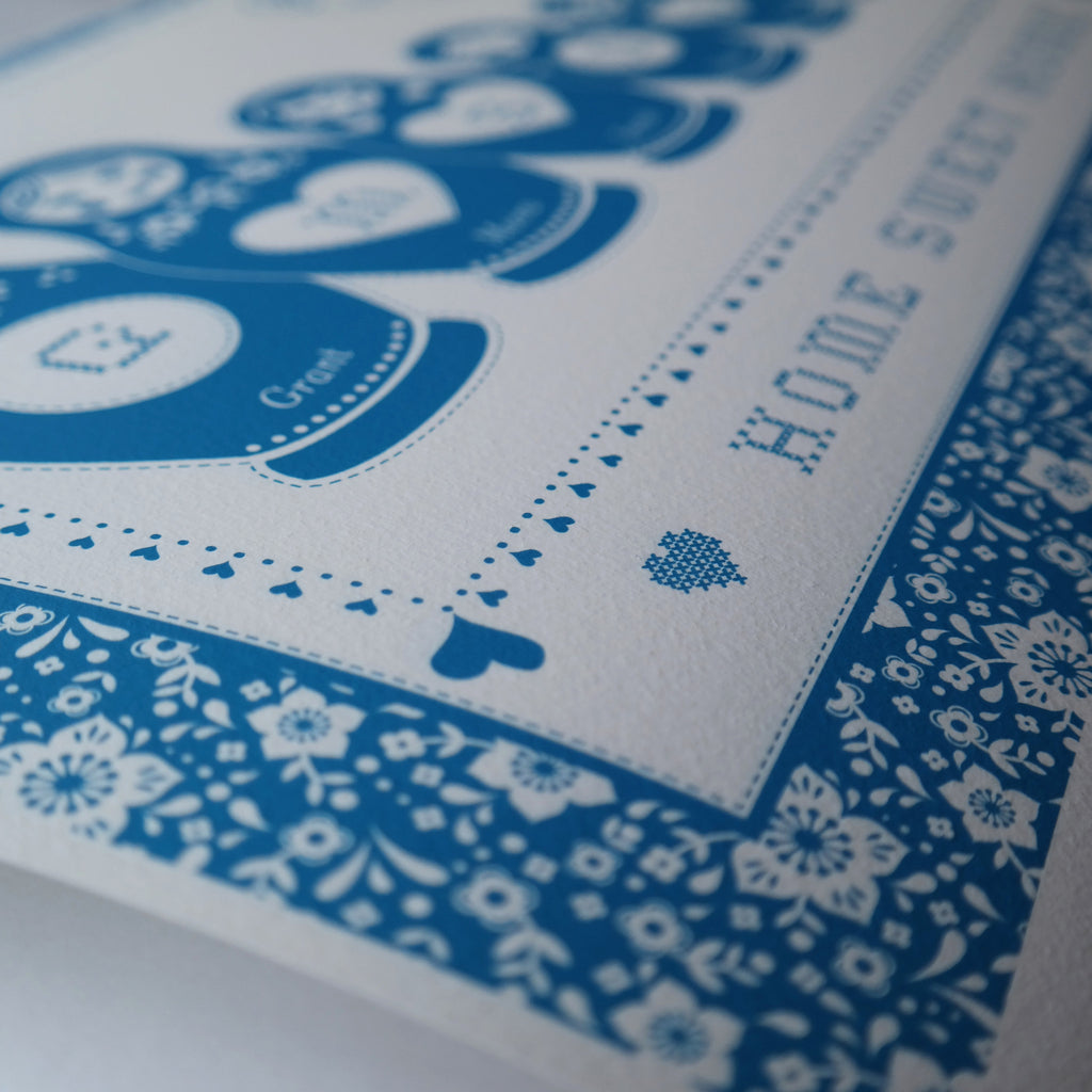 Personalised Cross Stitch Russian Doll Family Print