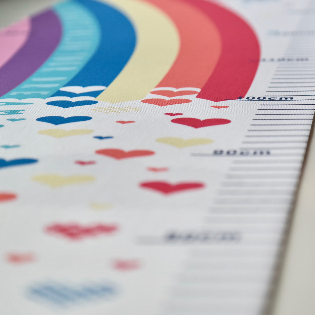 Personalised Bright Rainbow Canvas Height Chart