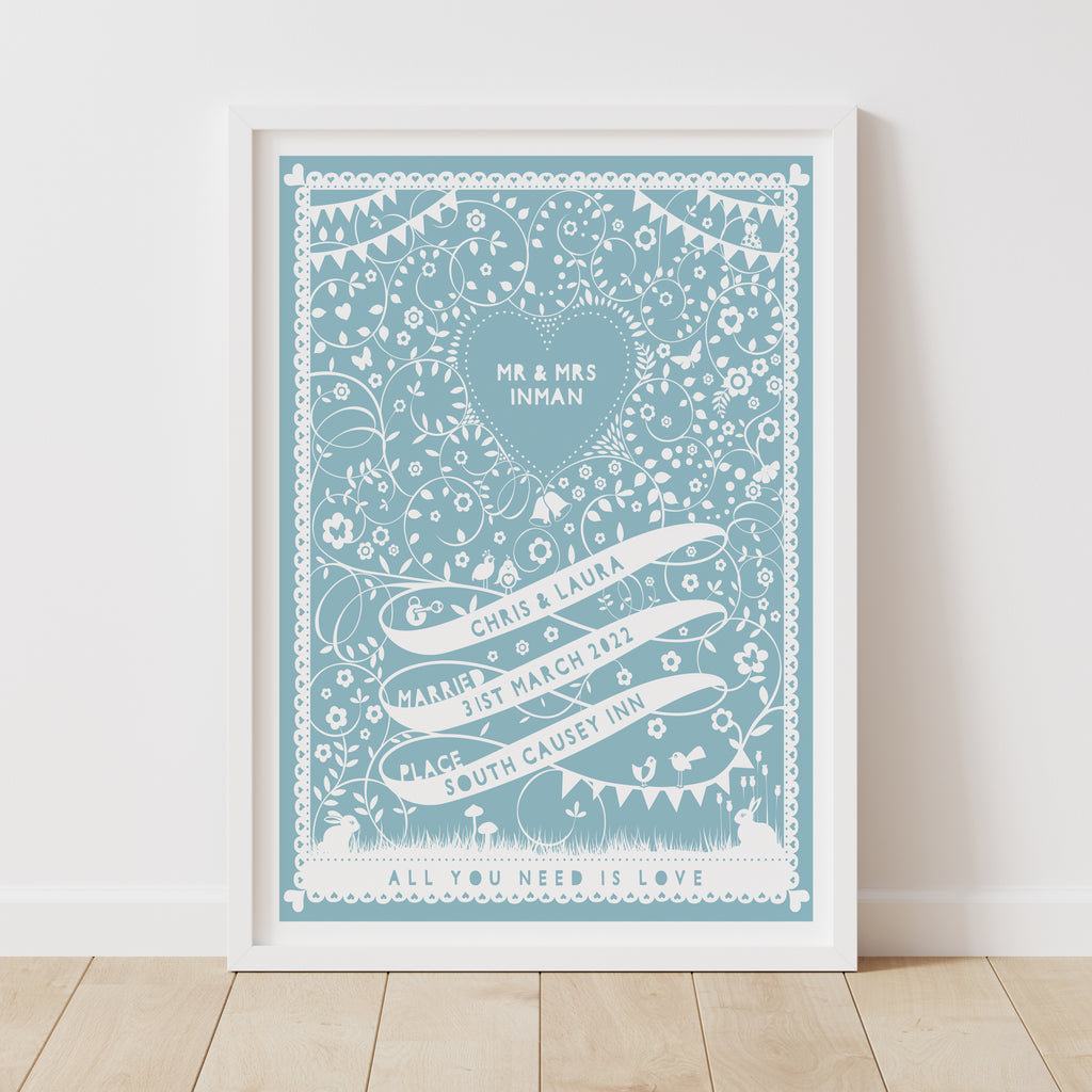 Personalised Wedding Ribbon Print