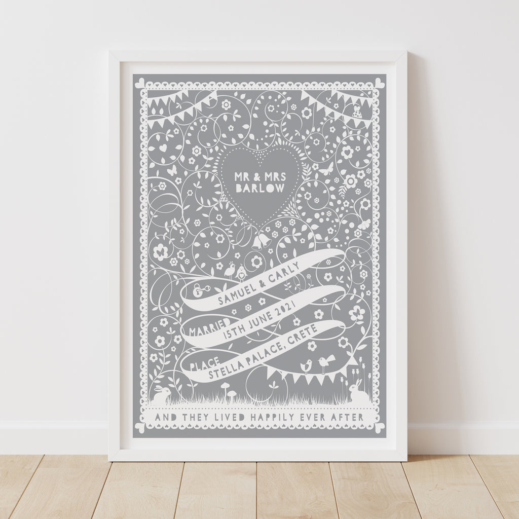 Personalised Wedding Ribbon Print