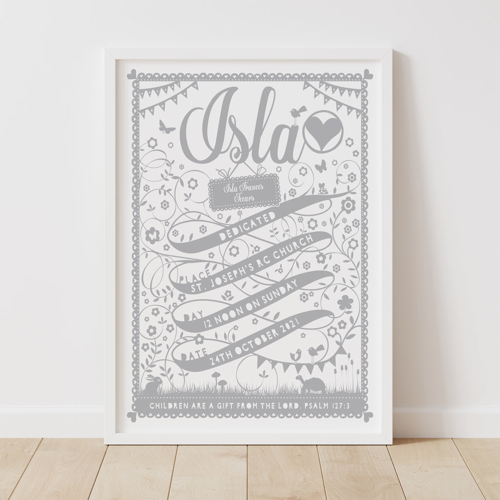 Personalised Ribbon Christening Print