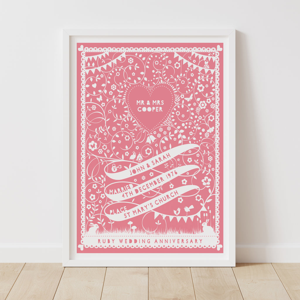 Personalised Wedding Ribbon Print