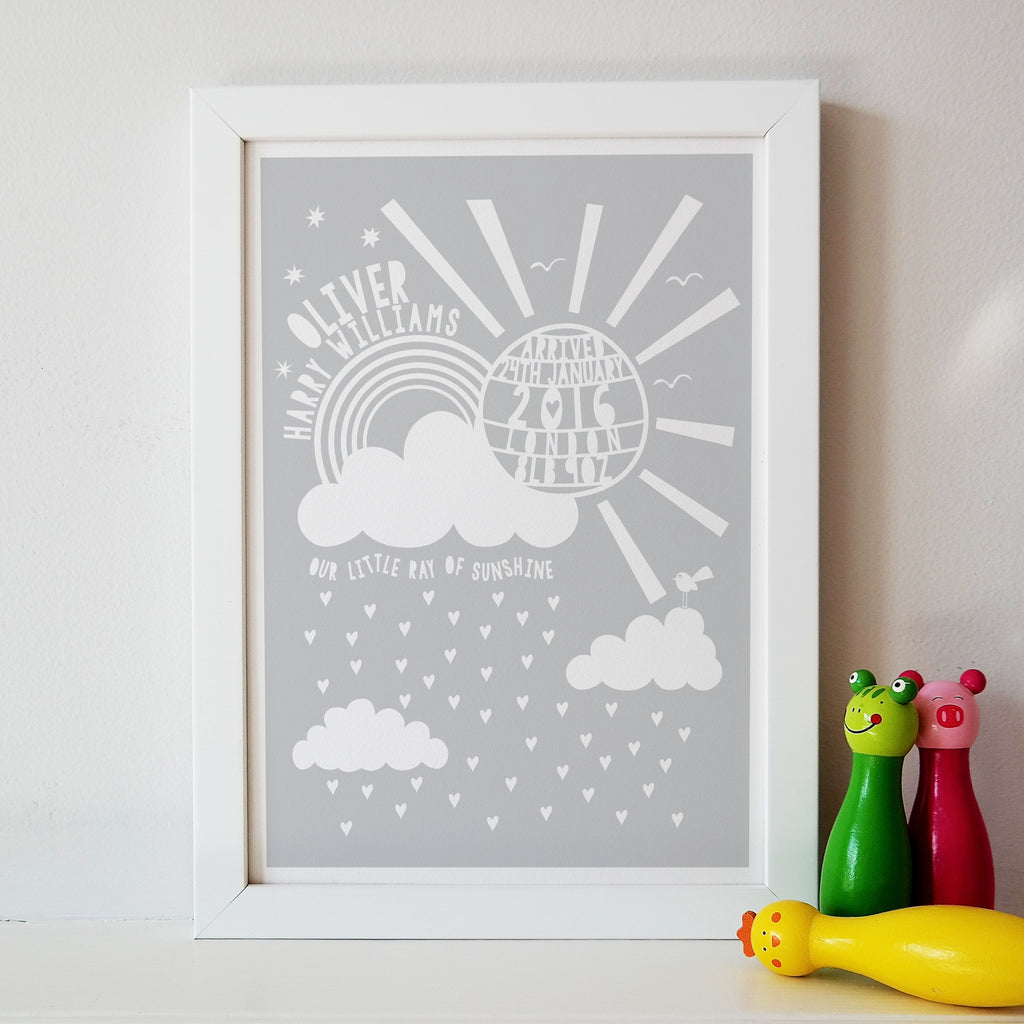 Personalised New Baby Sunshine Print