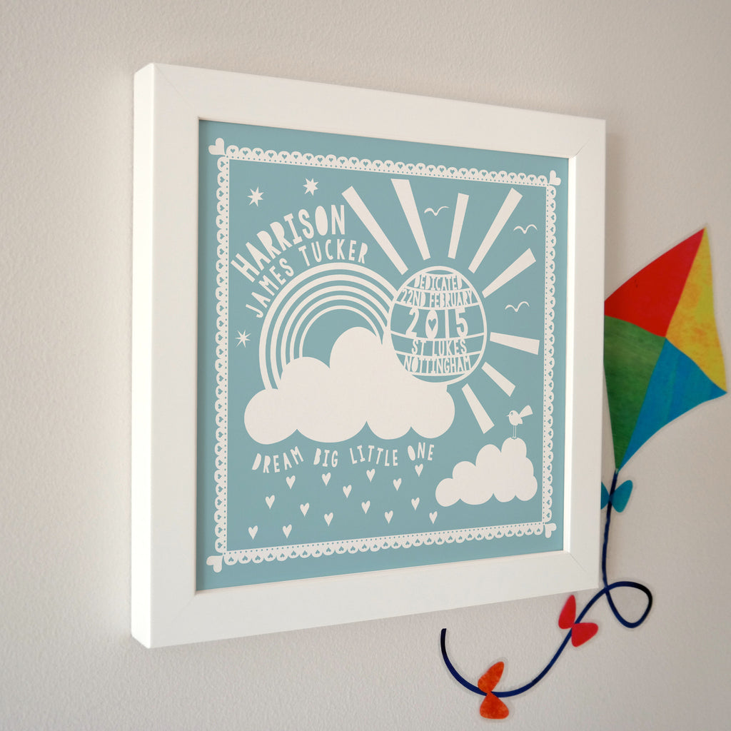 Framed Christening Sunshine Print