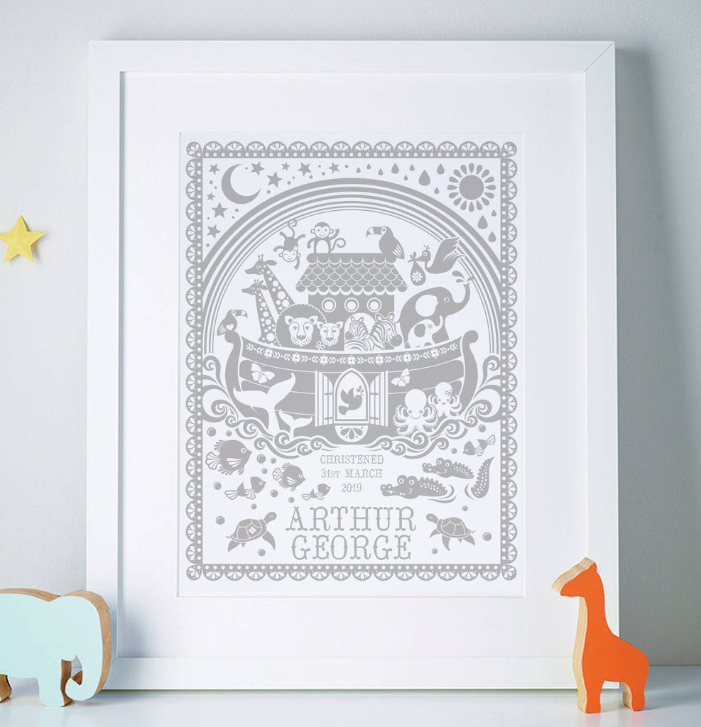Personalised Noah's ark print