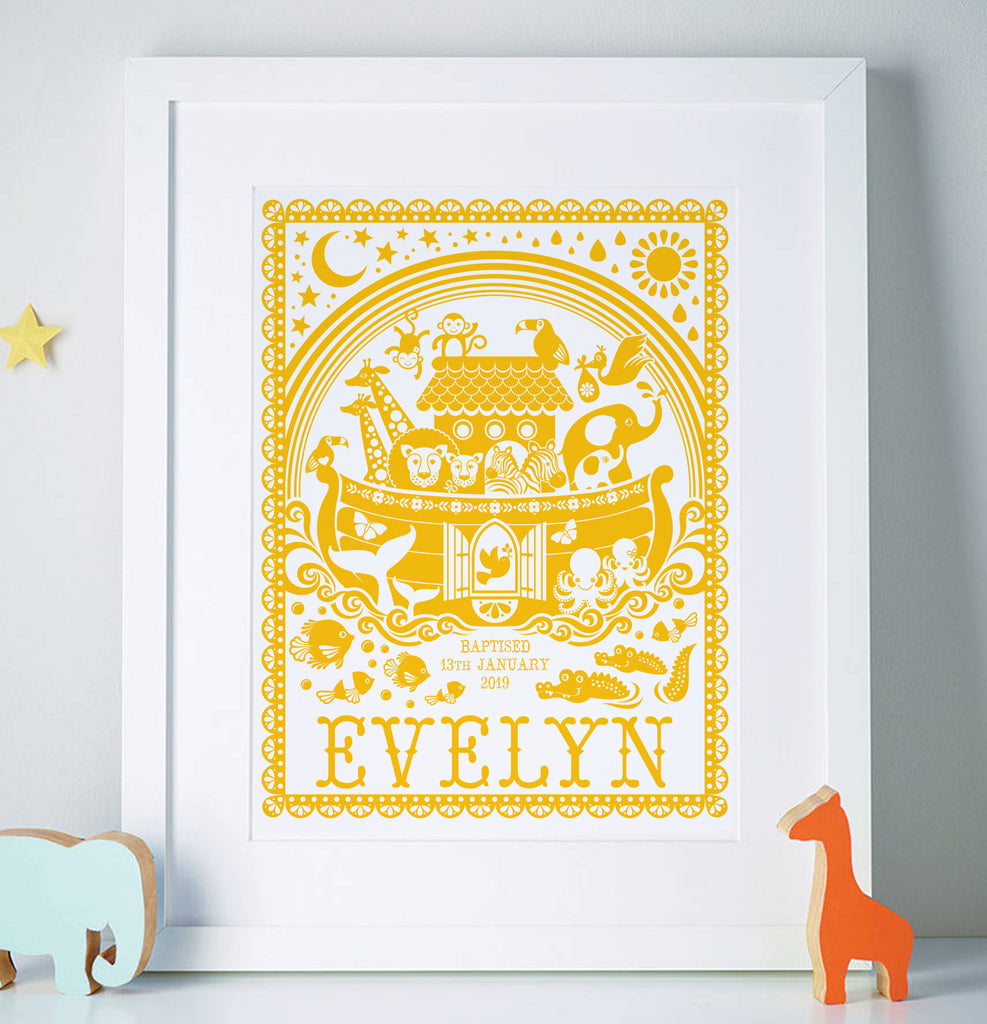 Personalised Noah's ark print