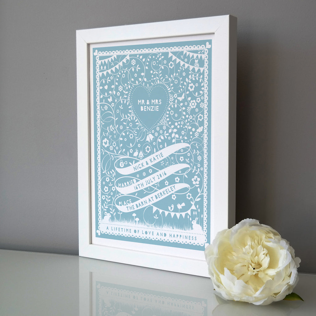 Personalised Wedding Ribbon Print